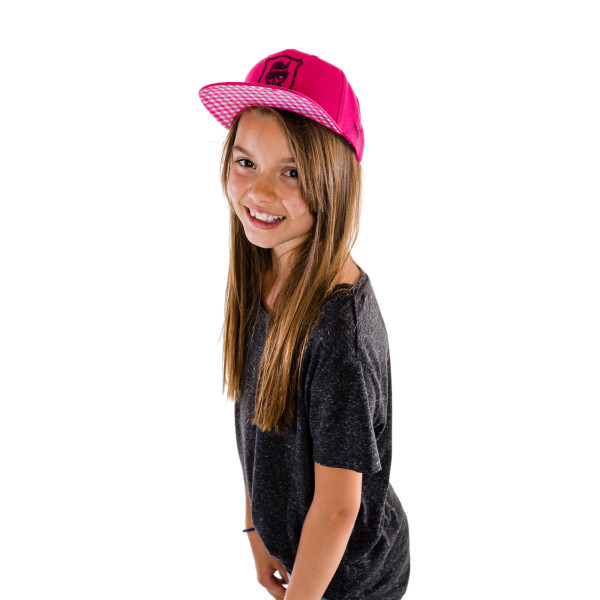 KINDER-SNAPBACK DIE PINKKARIERTE / STICK BORDEAUX
